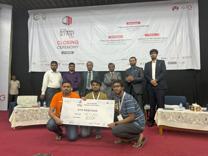 The RUET teams exhibited outstanding performance at the IUT 11th National ICT Fest Programming Contest 2024.